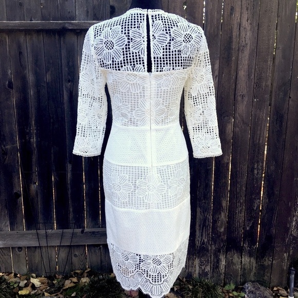 TRINA TURK floral Guipure lace midi dress size 2 - Picture 12 of 13